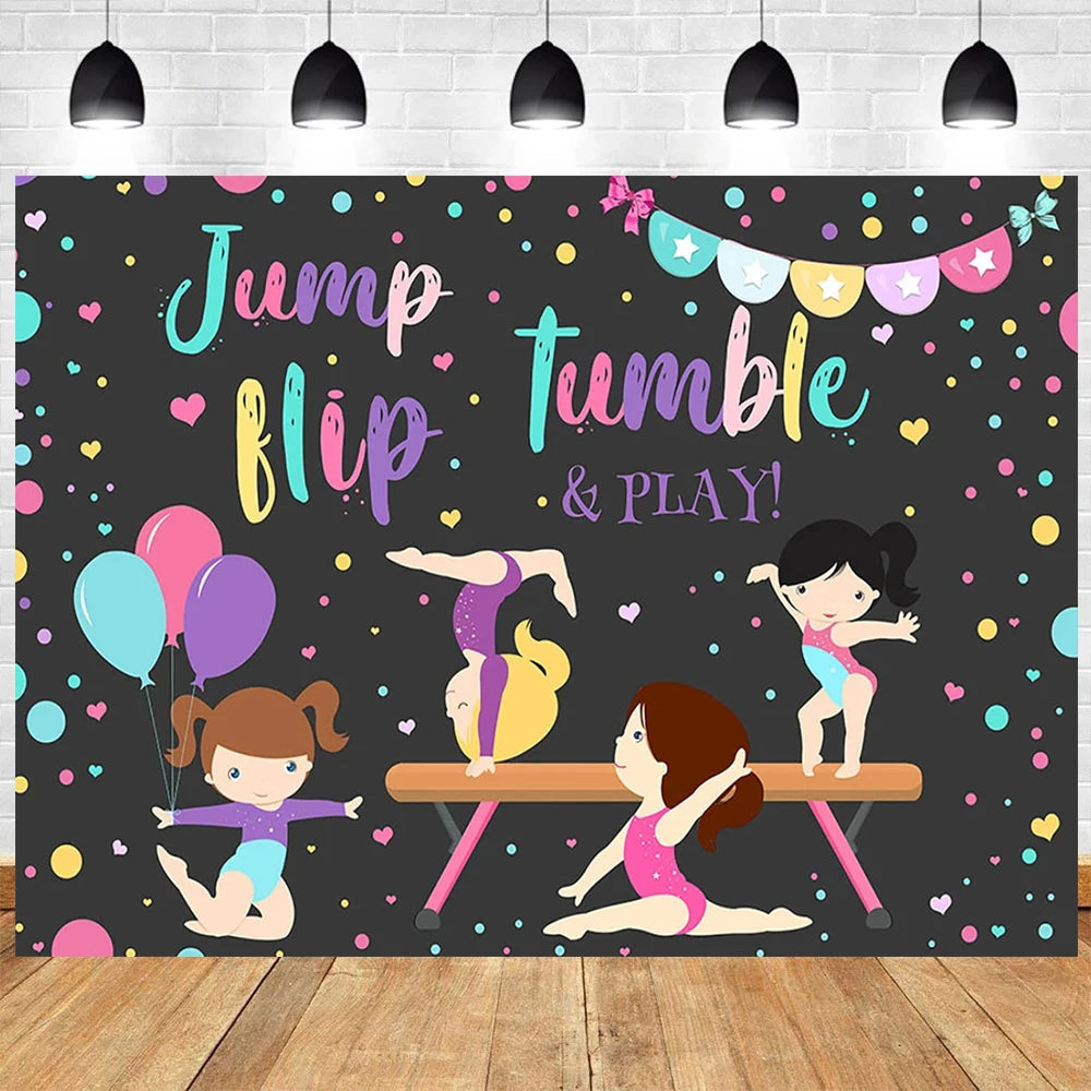 Gymnastics Theme Party Backdrop