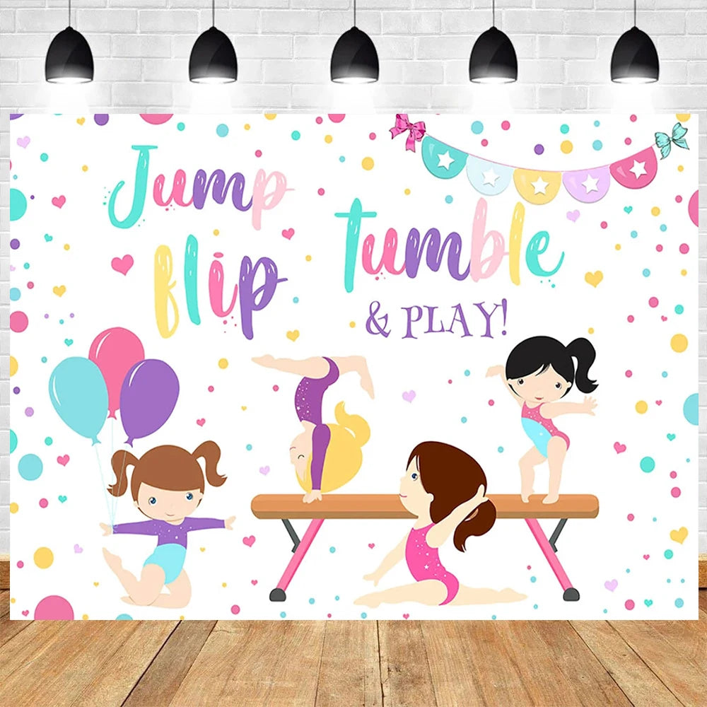 Gymnastics Theme Party Backdrop