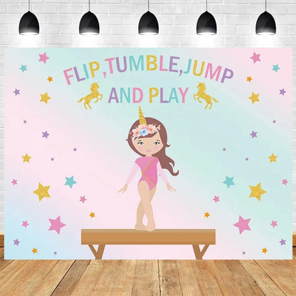 Gymnastics Theme Party Backdrop